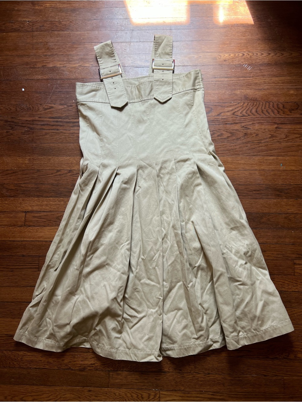 Comme des Garcons Beige Pinafore Dress with Buckle Detail